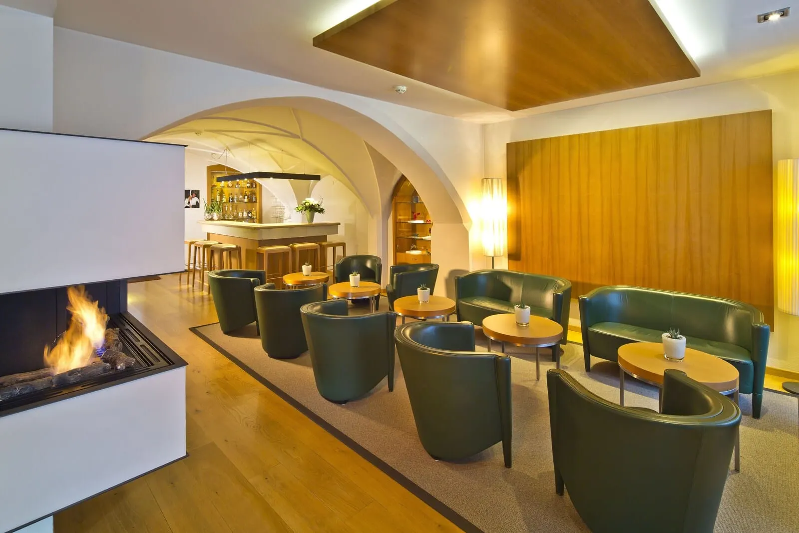 Hotel Maximilian Stadthaus Penz: Lounge with open fire