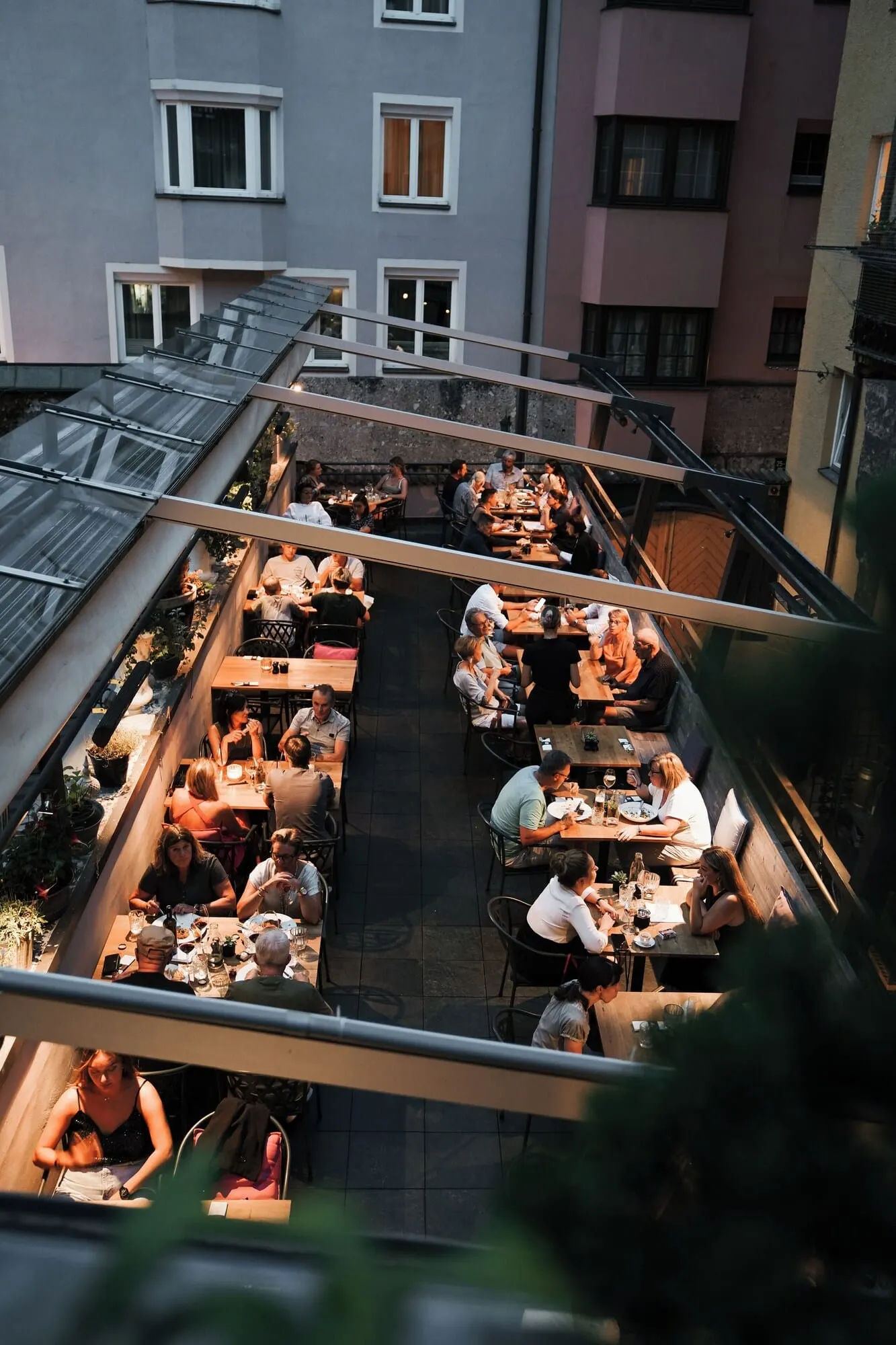 Boutiquehotel Weisses Rössl: Restaurant terrace