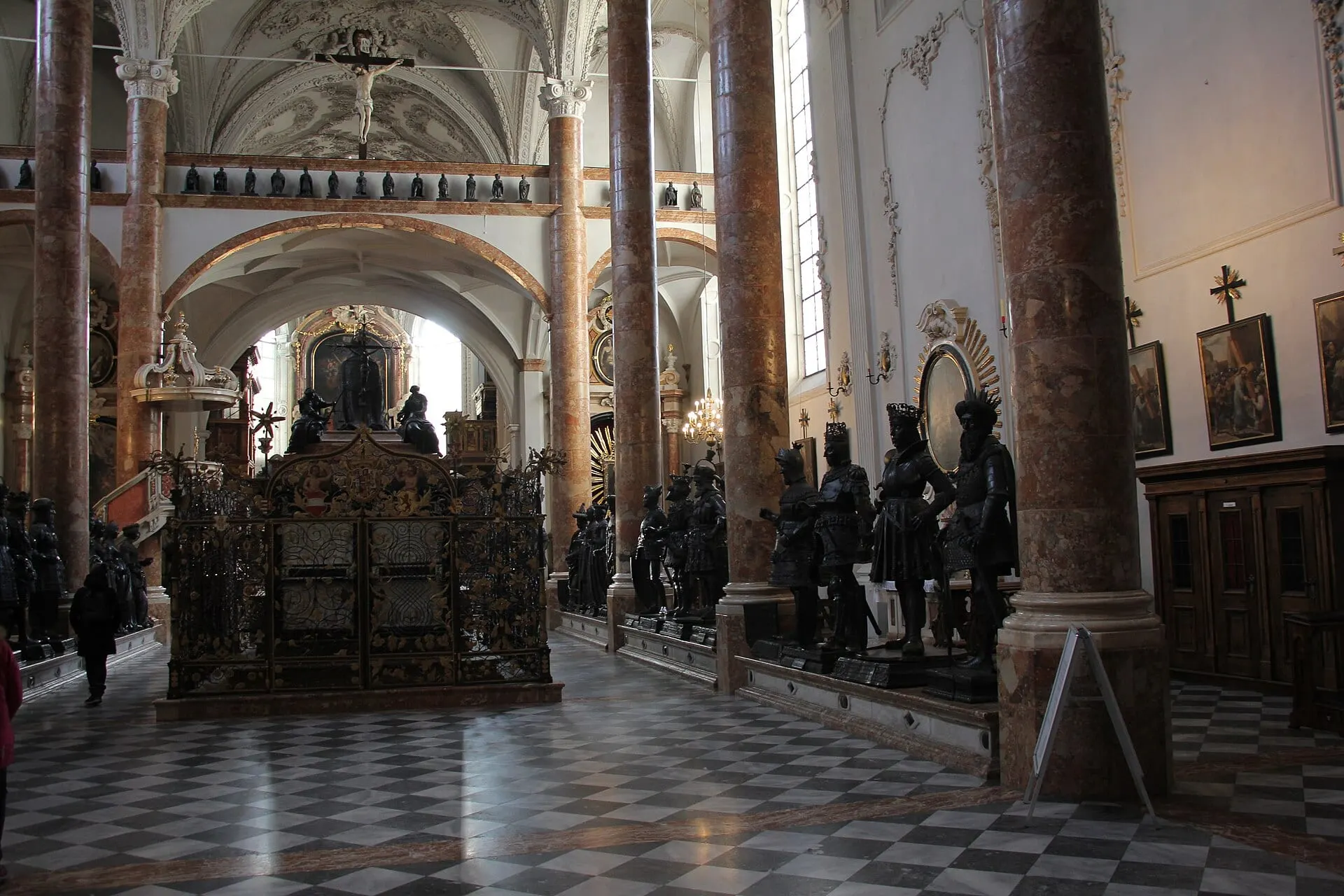 The Court Church in Innsbruck with the bronze figures around Emperor Maximilian's tomb