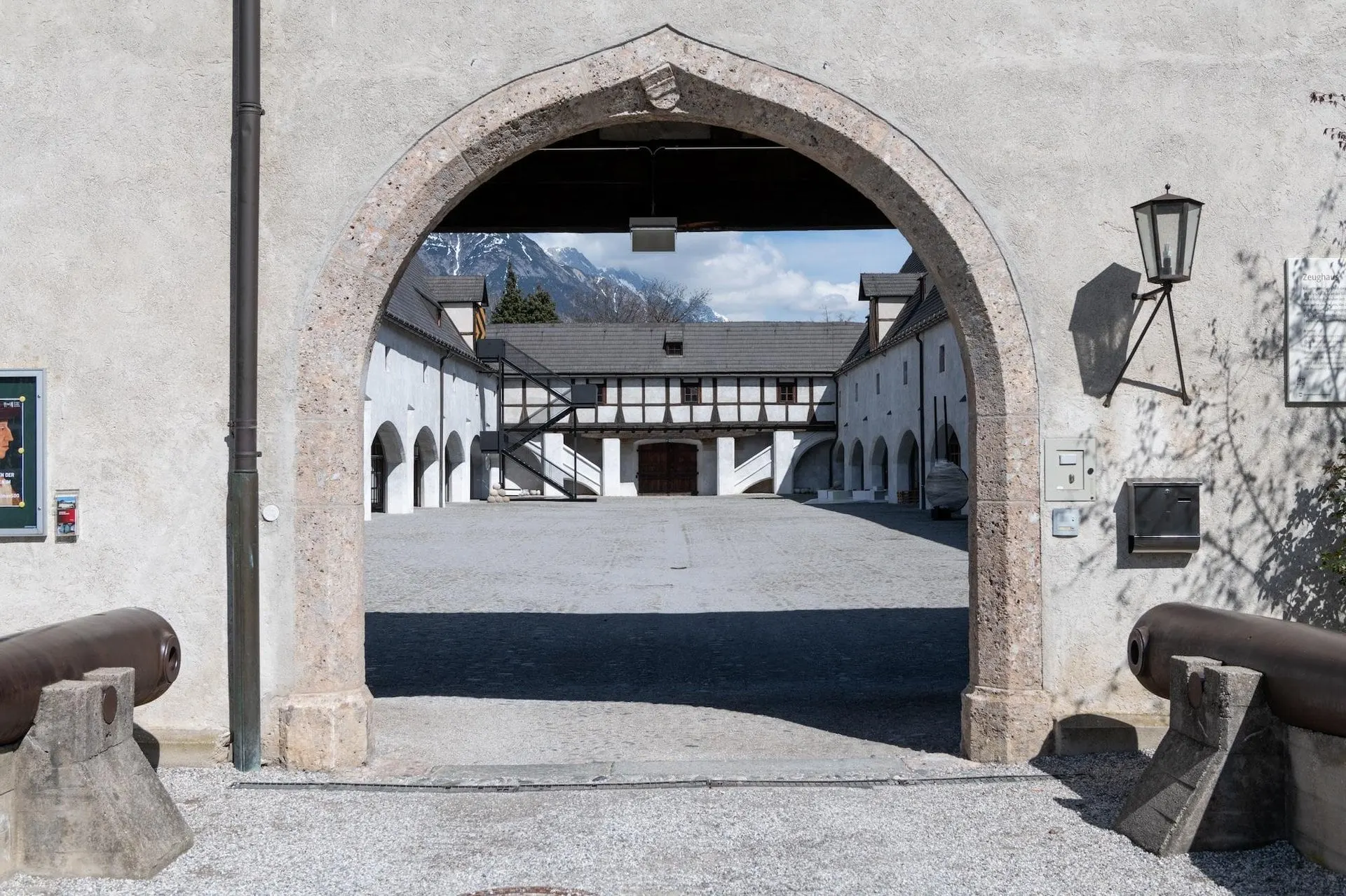 Arched gateway into the Zeughaus courtyard in Innsbruck