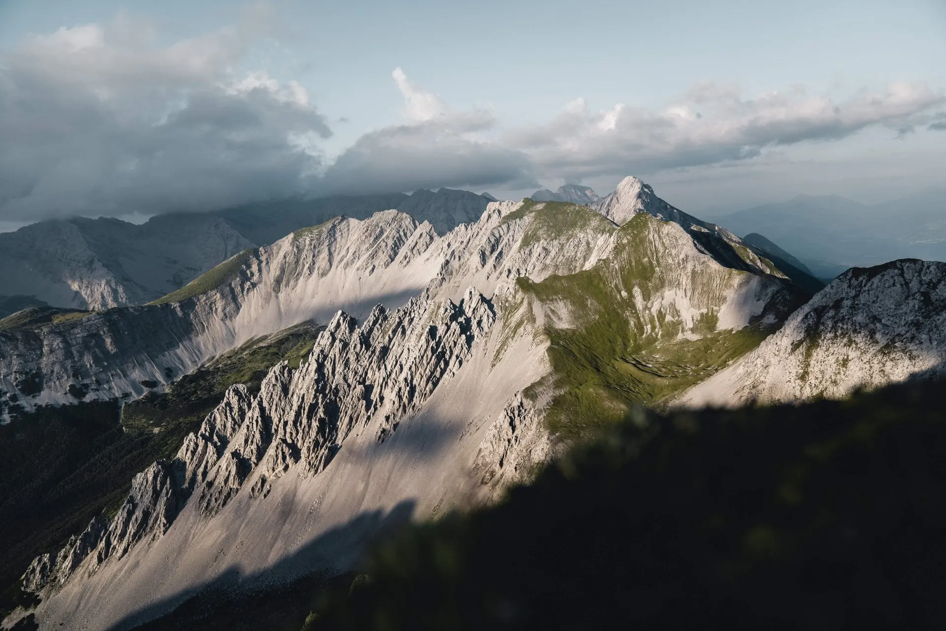 Rugged limestone peaks of the Karwendel seen from the Nordkette
